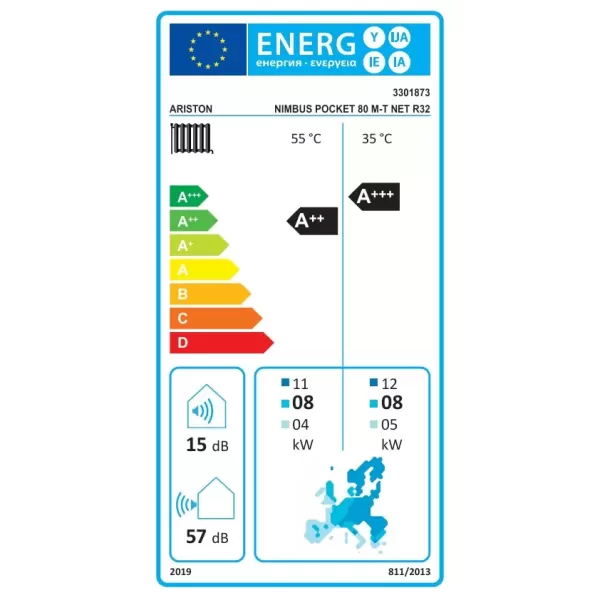 Ariston Nimbus Pocket 80 M-T Net R32 Αντλία Θερμότητας