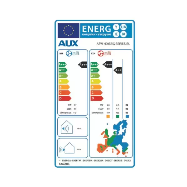 Κλιματιστικό Aux C Series A+++ ASW-H09B7A4/CAR3DI-C0 9000 BTU